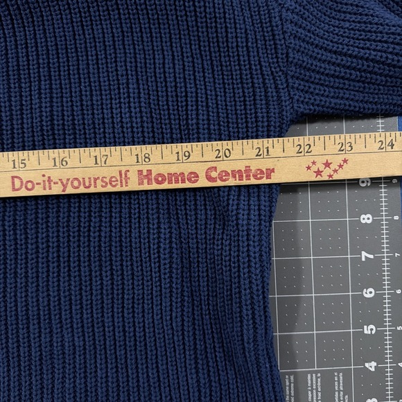 Belle By Kim Gravel Turtleneck Sweater Size L Cobalt Blue Blouson Sleeve - New - Picture 7 of 9